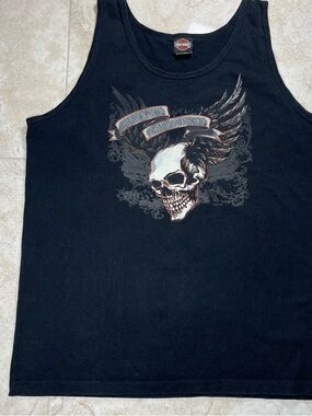 VTG Y2K Harley-Davidson Scottsdale AZ Tank Top with Skull & Wing Graphic XL